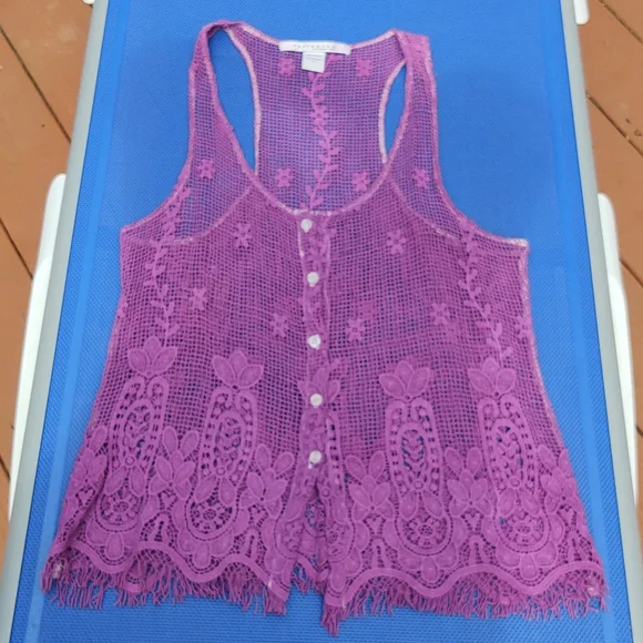 Crochet cotton tank/vest rezrekshn by Esther Chen size medium - Picture 6 of 9